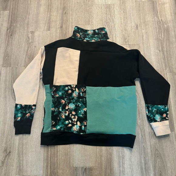 Teal Adidas one of a kind reworked sweatshirt 3/4 zip sweatshirt - Picture 5 of 8
